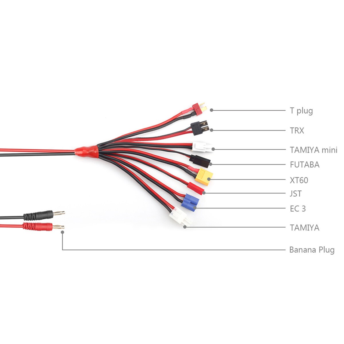 RC Lipo Battery Charger Adapter with 8IN1 Multi Plug Squid Charger Convert Cable
