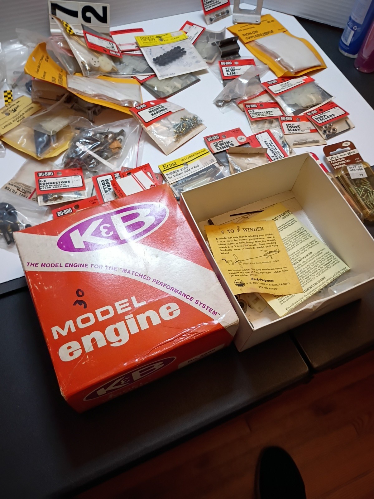 Vintage RC Model Airplane Parts Lot, Du-bro,Ernst,Sig,pylon,Granite,CB, etc