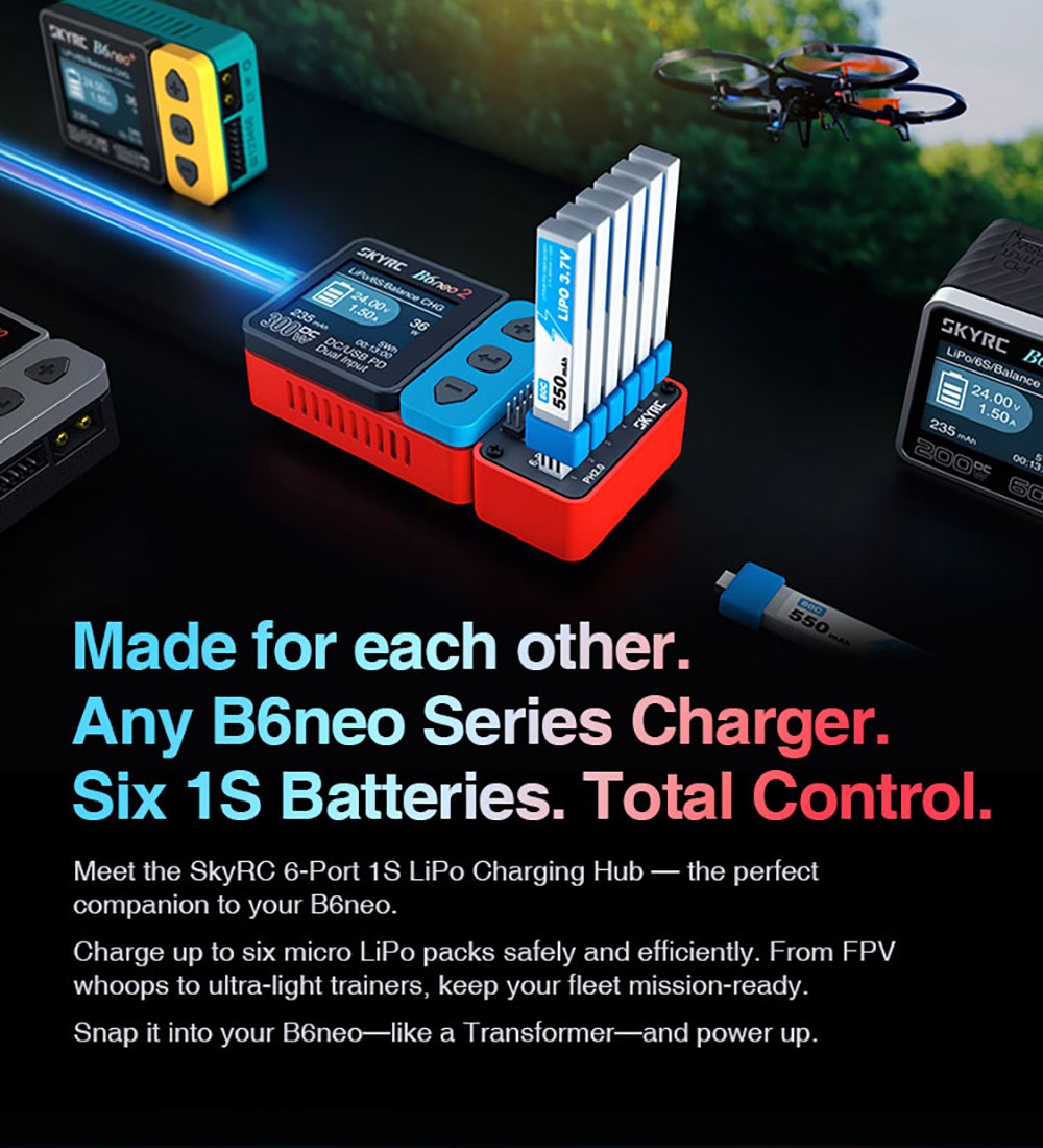 SKYRC Lipo Battery Charging Hub OSH 6-Port For B6neo B6ACneo B6neo+ B6neo 2