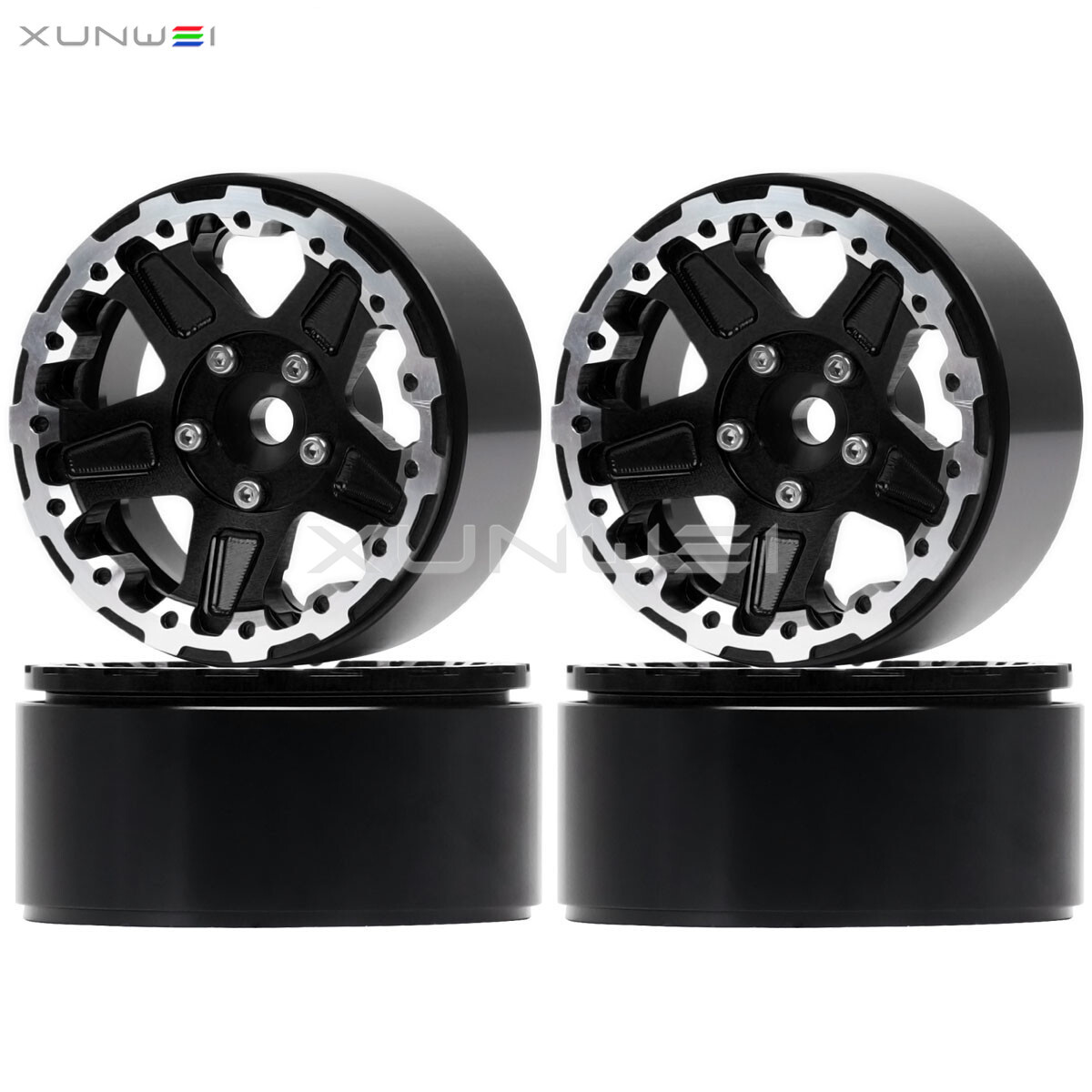 4pcs Aluminium 1.9″ Beadlock Wheel Rim for RC 1/10 Off Road Crawler HPI Redcat