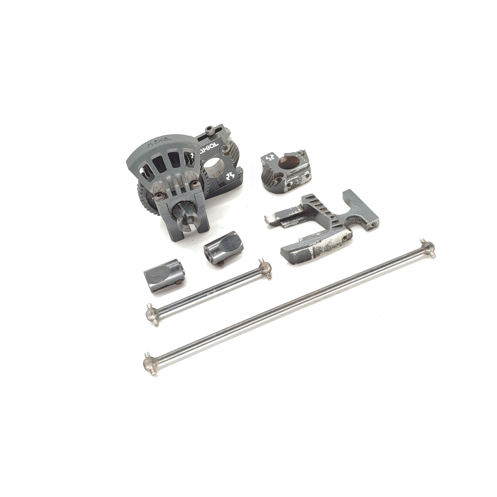 *RARE* AXIAL EXO TERRA CENTER DRIVE SPOOL / MOTOR MOUNT / DRIVESHAFT SET DIFF