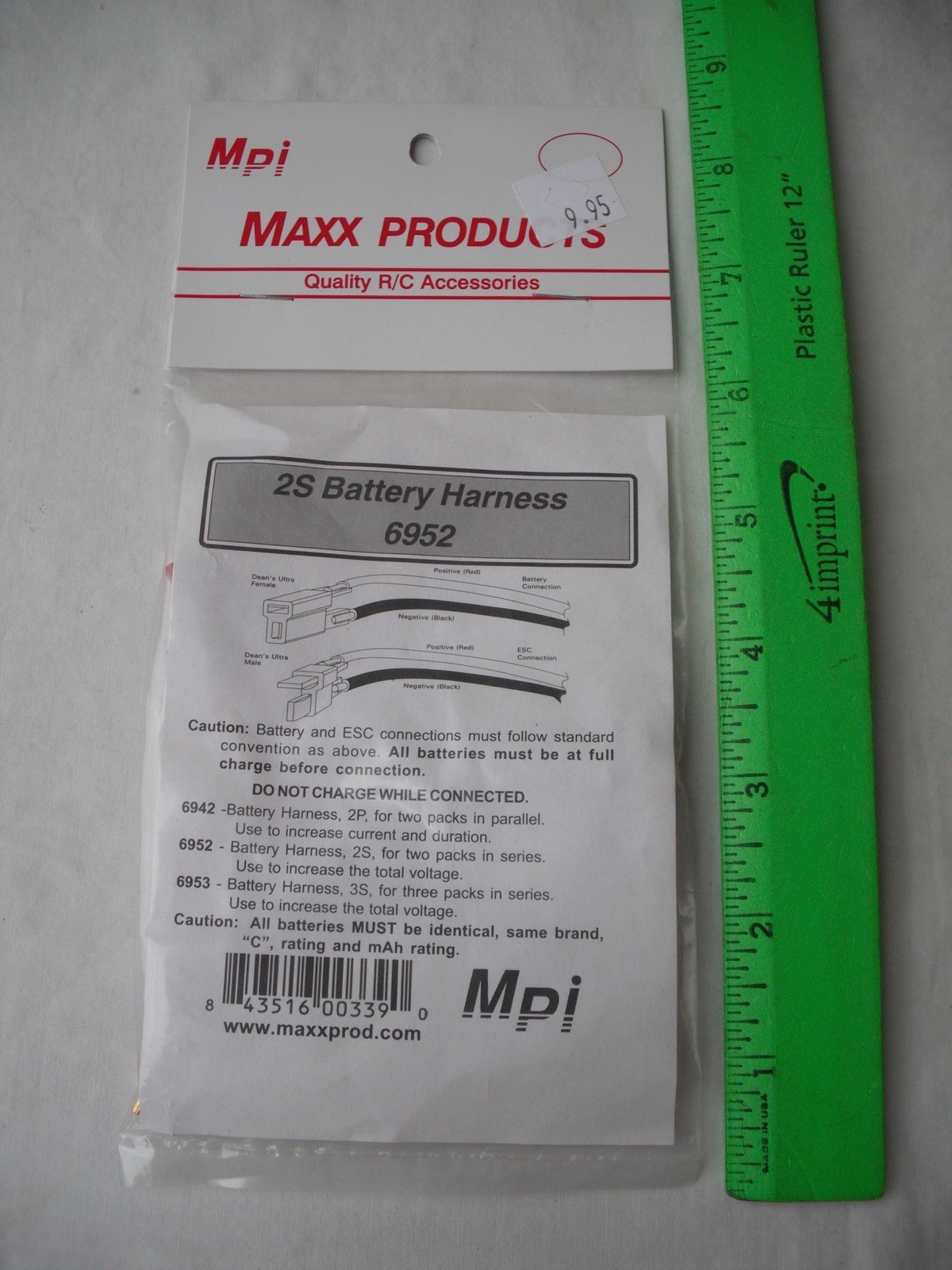 Lot of 2 Maxx Products Mpi 6952, 2S Battery Harness, Wire, RC R/C Plane Airplane