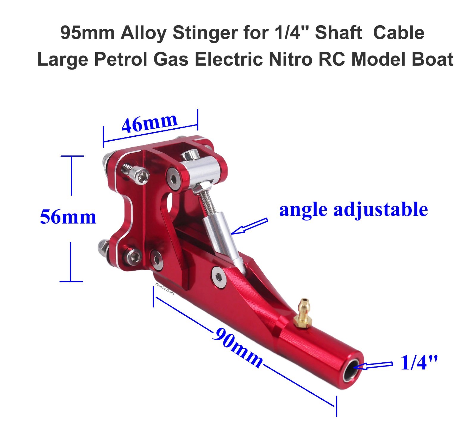 95mm Alloy CNC Adjustable Stinger Drive 1/4″ Flex Shaft Cable for RC Model Boat