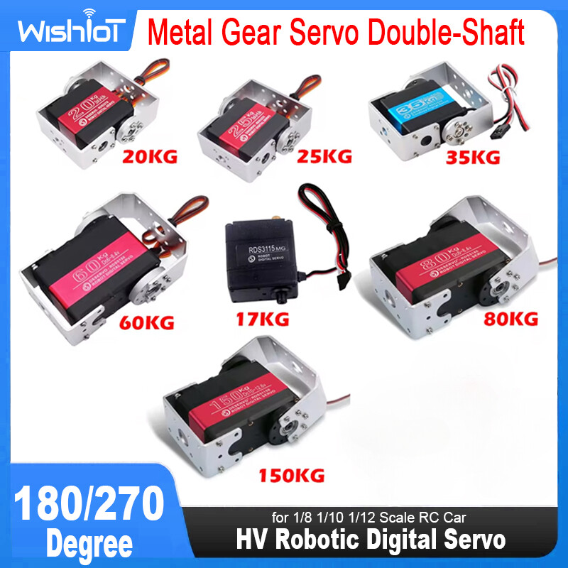 7-150KG Digital Robot Servo Metal Gear Motor Double-Shaft 180/270 Degree For Rc