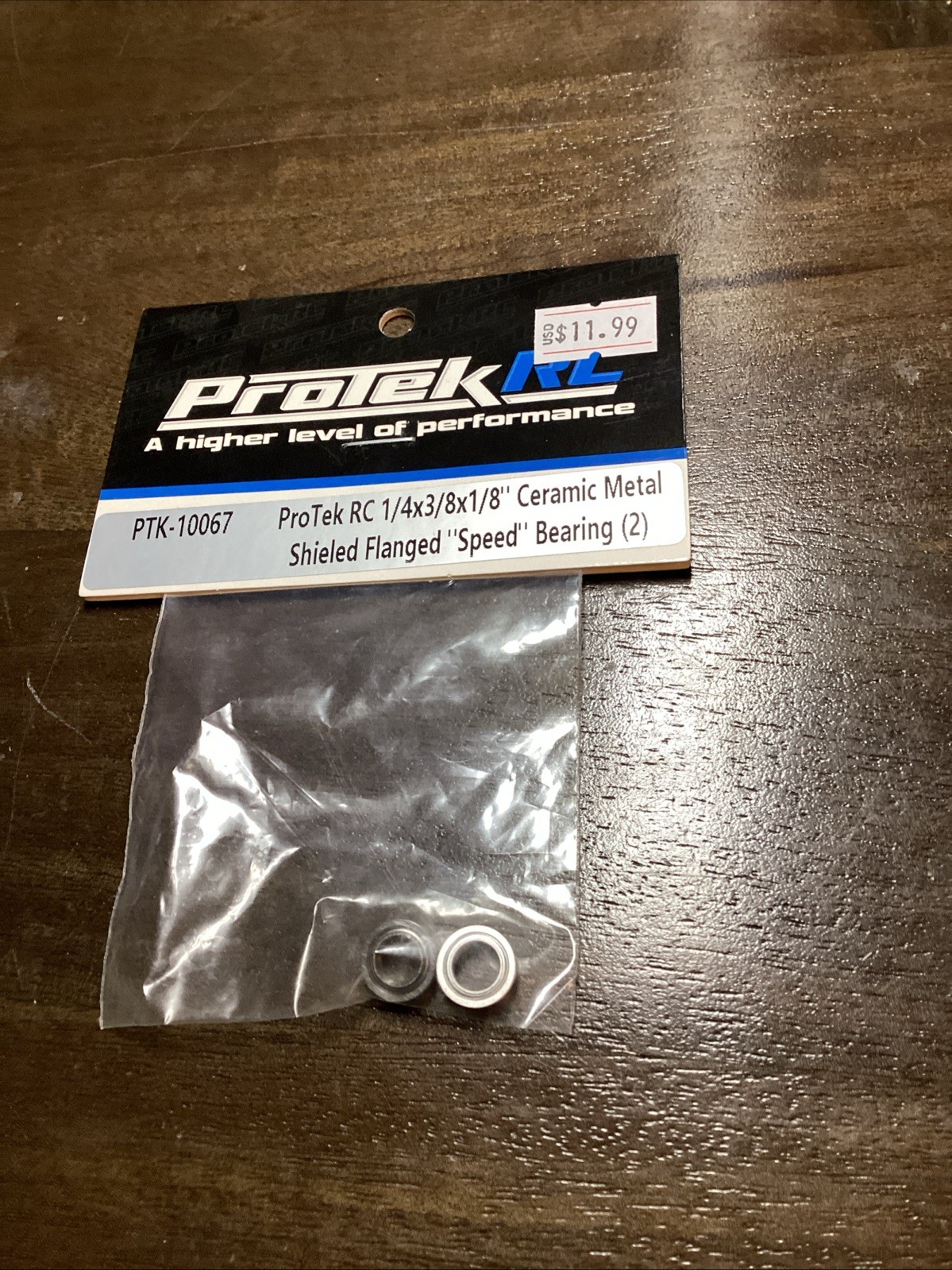 ProTek RC 1/4×3/8×1/8″ Ceramic Metal Shielded Flanged “Speed” Bearing (2)
