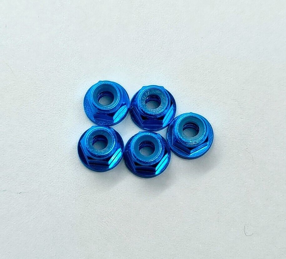 NEW RC M3 Nylon Wheel Lock Nuts Hex Flange Aluminum x5 Ships FREE from US SELLER