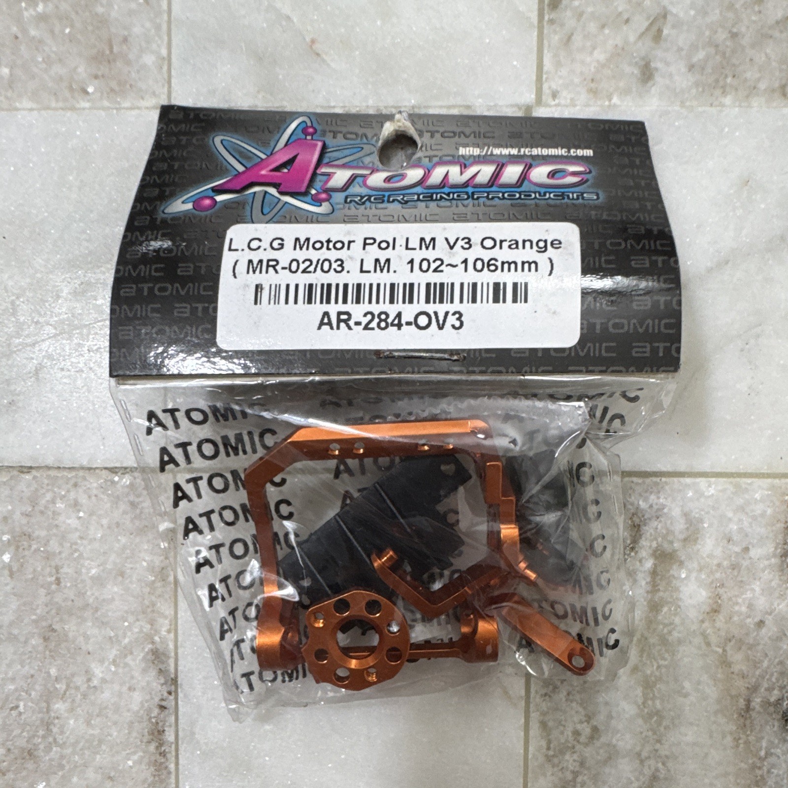 Atomic L.C.G Motor Pol. LM V3 Orange Motor Mount for Kyosho MR-02/03 AR-284-OV3