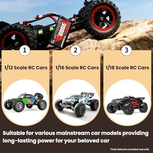 7.4V Li-ion Battery 3000mAh 2S with T Plug Rechargeable RC XY30152T-3000