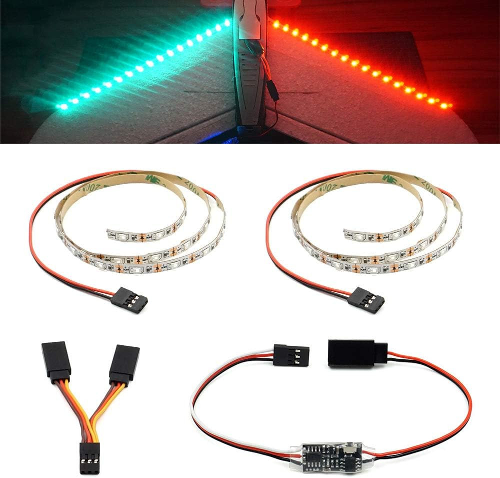 Remote Controlled LED Light Strip for RC Fixed Wing Airplane Flying Wing Plane A