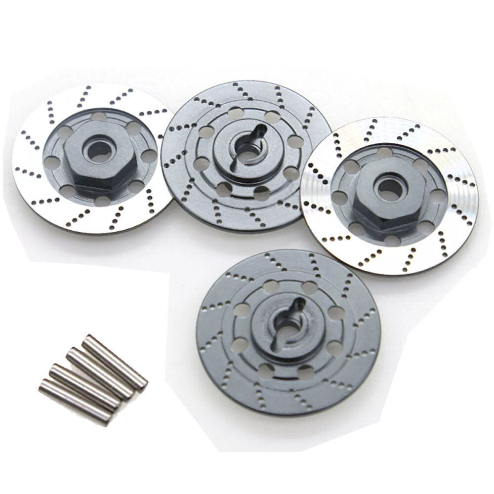 4PC 12mm Titanium 1/10 RC Drift Touring Car Hex Wheel Rim Brake Disc Caliper USA