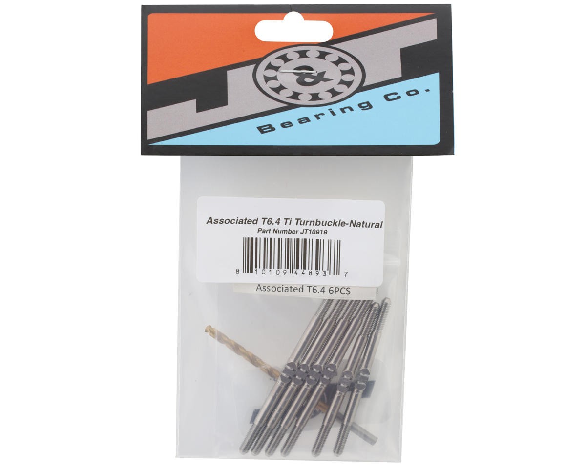 J&T Bearing Co. Associated T6.4 Titanium “Milled” XD Turnbuckles (Natural)