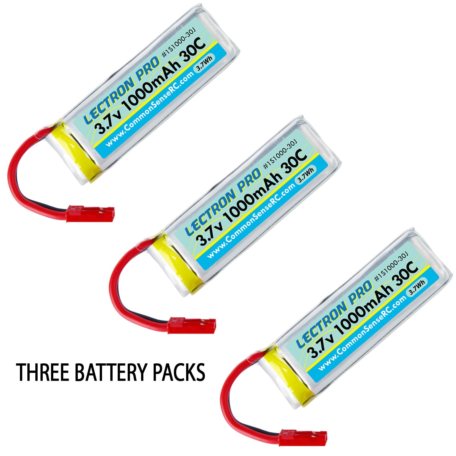 Lectron Pro 3.7 volt 1000mAh 25C Lipo (3 Packs) : Dromida Vista / Ominus