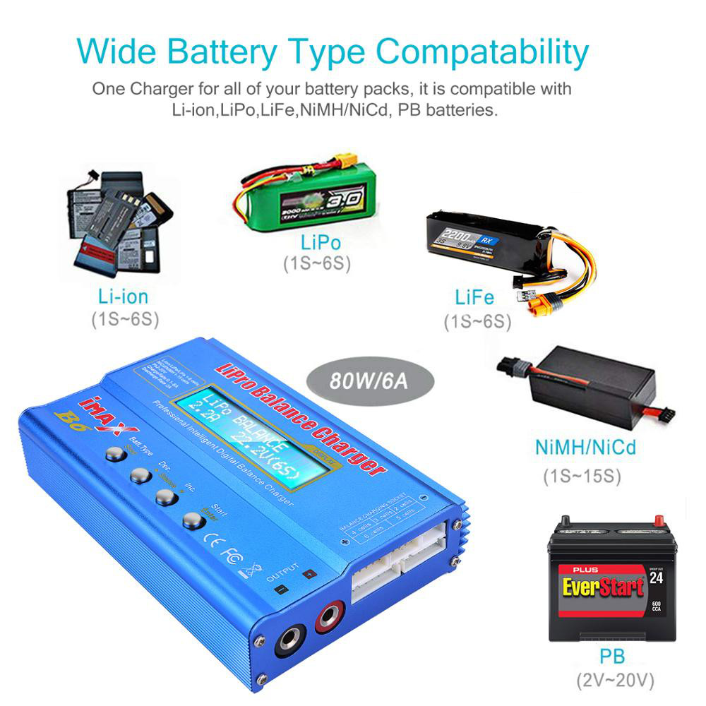Battery Charger iMAX B6 80W Lipo NiMh Li-ion Ni-Cd Digital RC Balance Charger