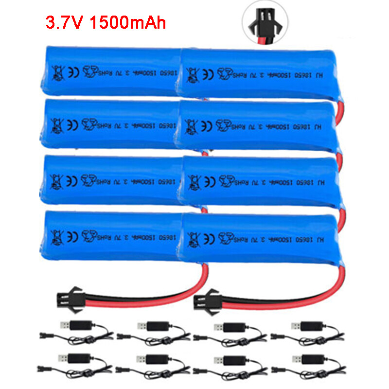 3.7V 1500mAh 18650 Lipo Battery Rechargeable with SM Plug USB For RC Cars Boats