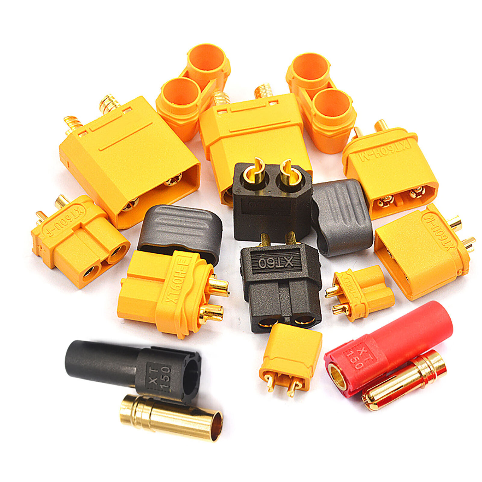 XT30 XT60 XT60H XT90 XT150 Male and Female Connectors with Caps Charger Plugs