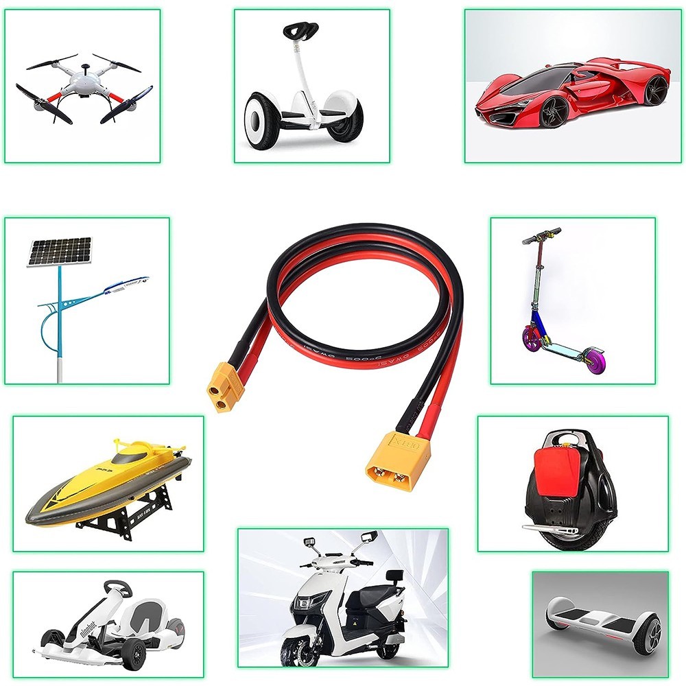 10CM-50CM XT60 Cable Connector Male Female XT60H Plug 14AWG 12AWG Silicone Wire/
