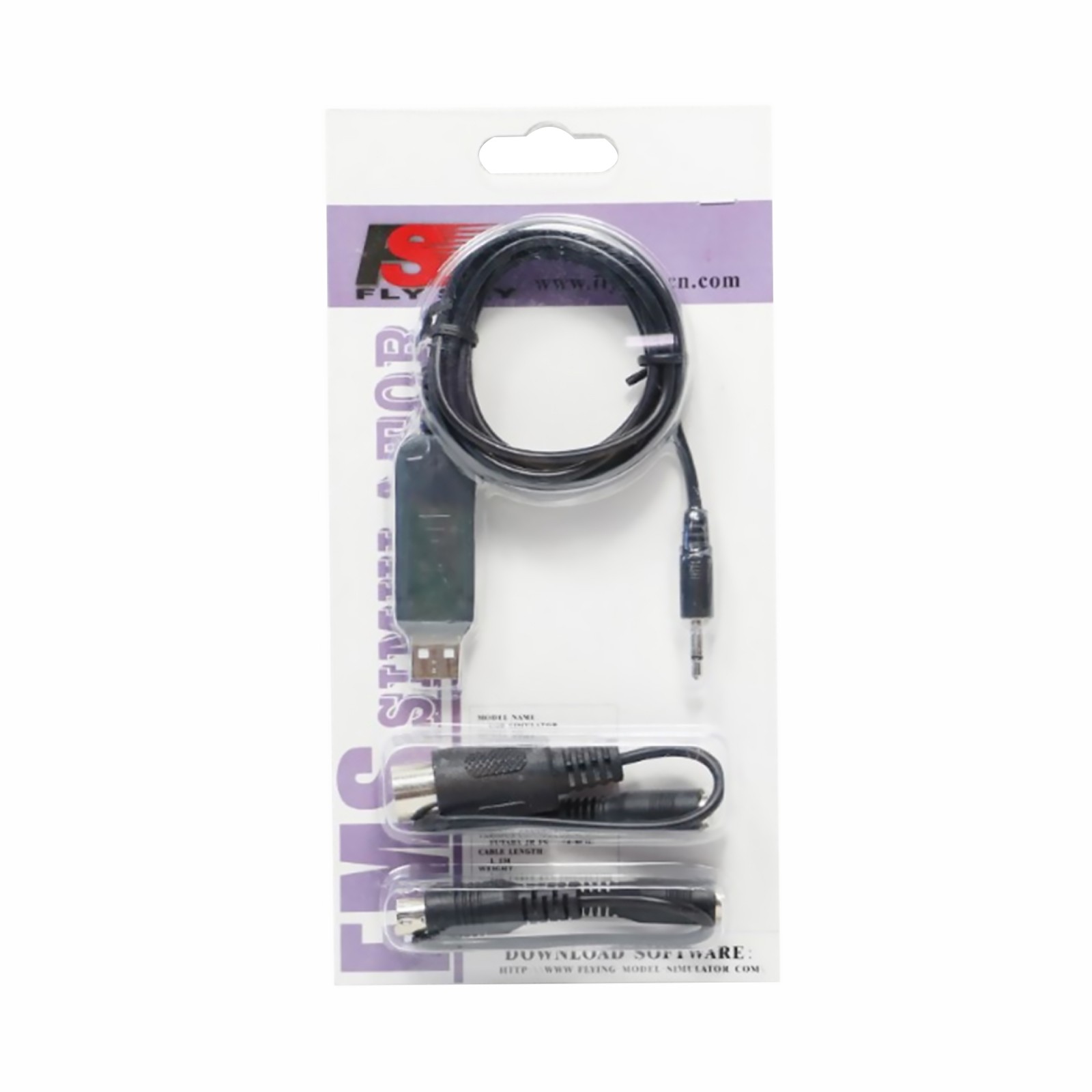 USB Simulator Cable For RC Helicopter FS-I10/FS-I6/FS-I4/FS-TH9X/FS-T6/FS-CT6B g