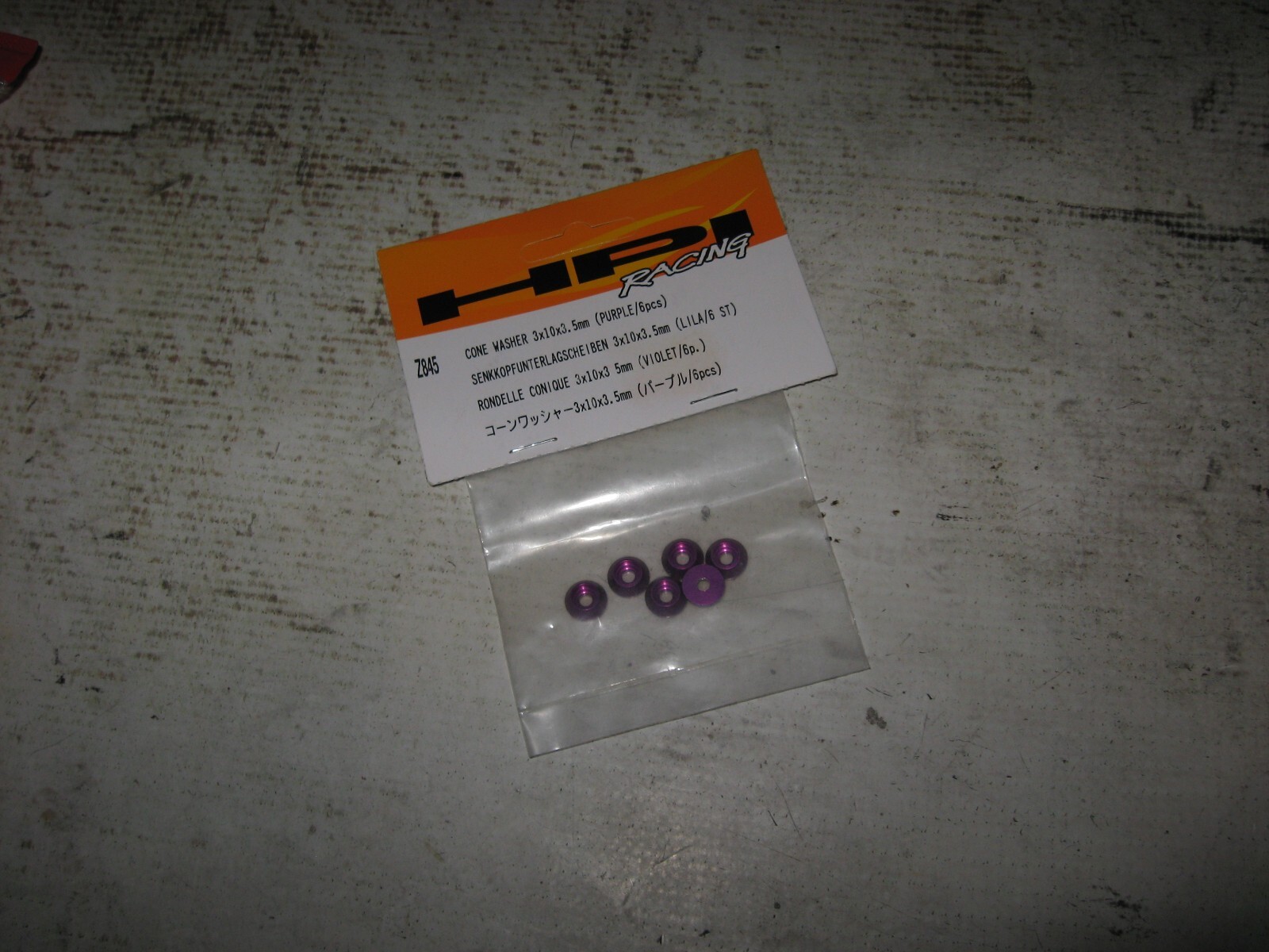 RC HPI 3 x 10 x 3.5 mm Cone Washers Aluminum Purple (6) Z845