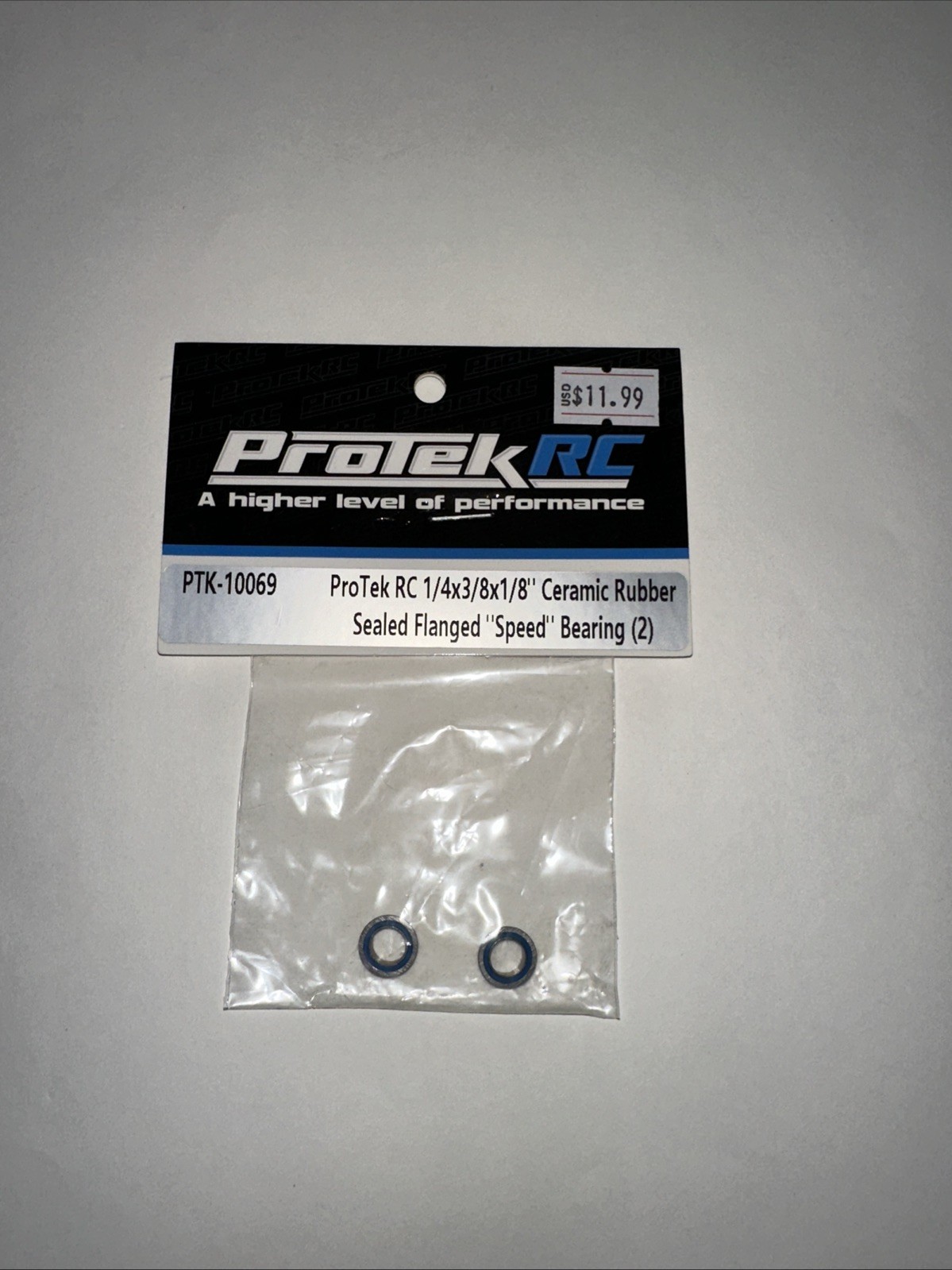 ProTek RC 1/4×3/8×1/8″ Ceramic Rubber Shielded Flanged “Speed” Bearing (2)