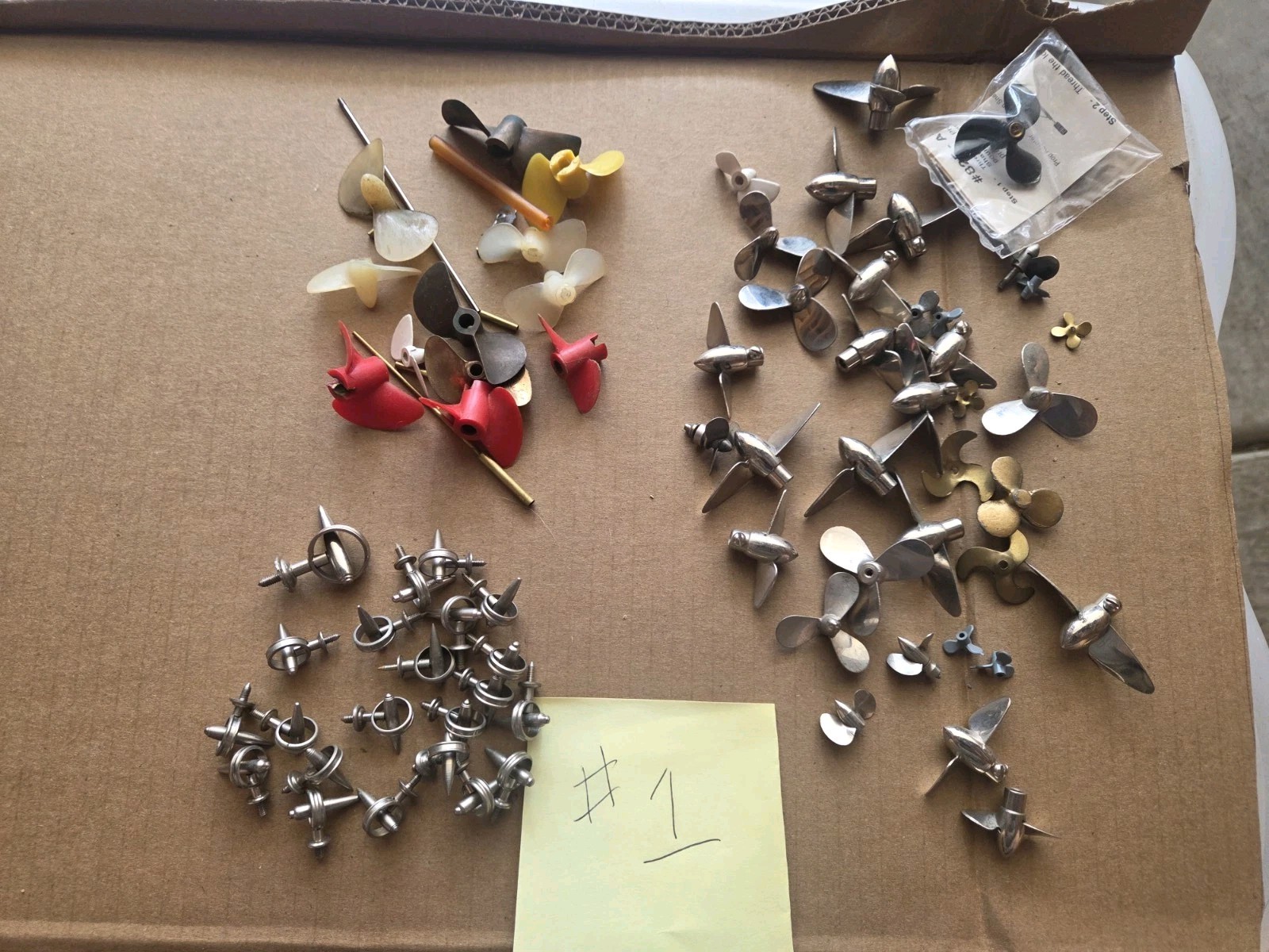 LOT OF 50+ RC BOAT/MODEL PROPELLERS & MORE PLASTIC/METAL