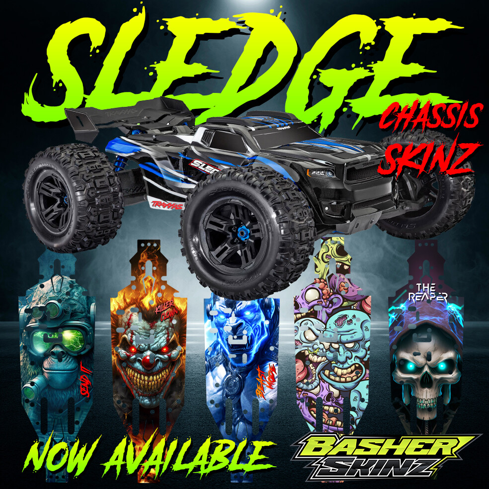 TRAXXAS SLEDGE RC Chassis Skin Protector -LOTS OF DESIGNS – thick durable