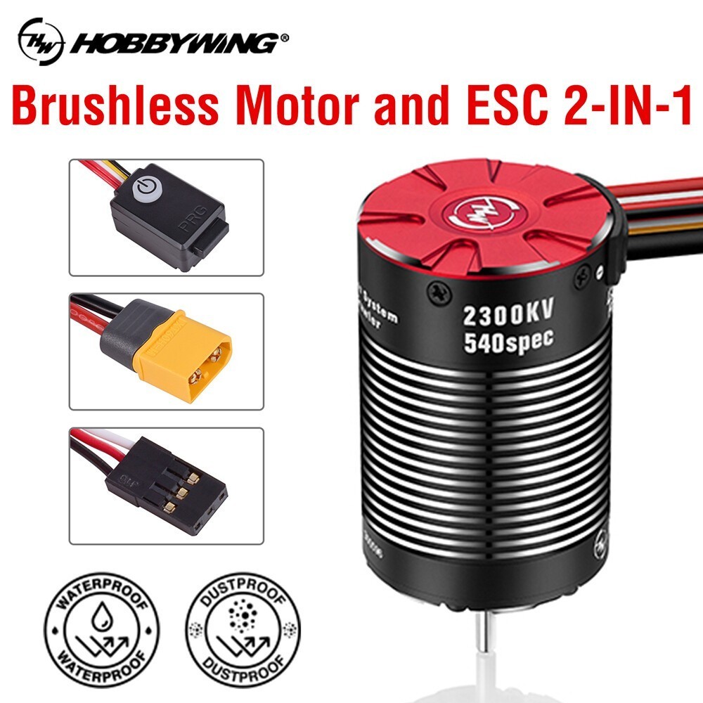 HobbyWing 2in1 RC 2300KV Brushless Motor 60A ESC Combo for 1/10 for Crawler Car