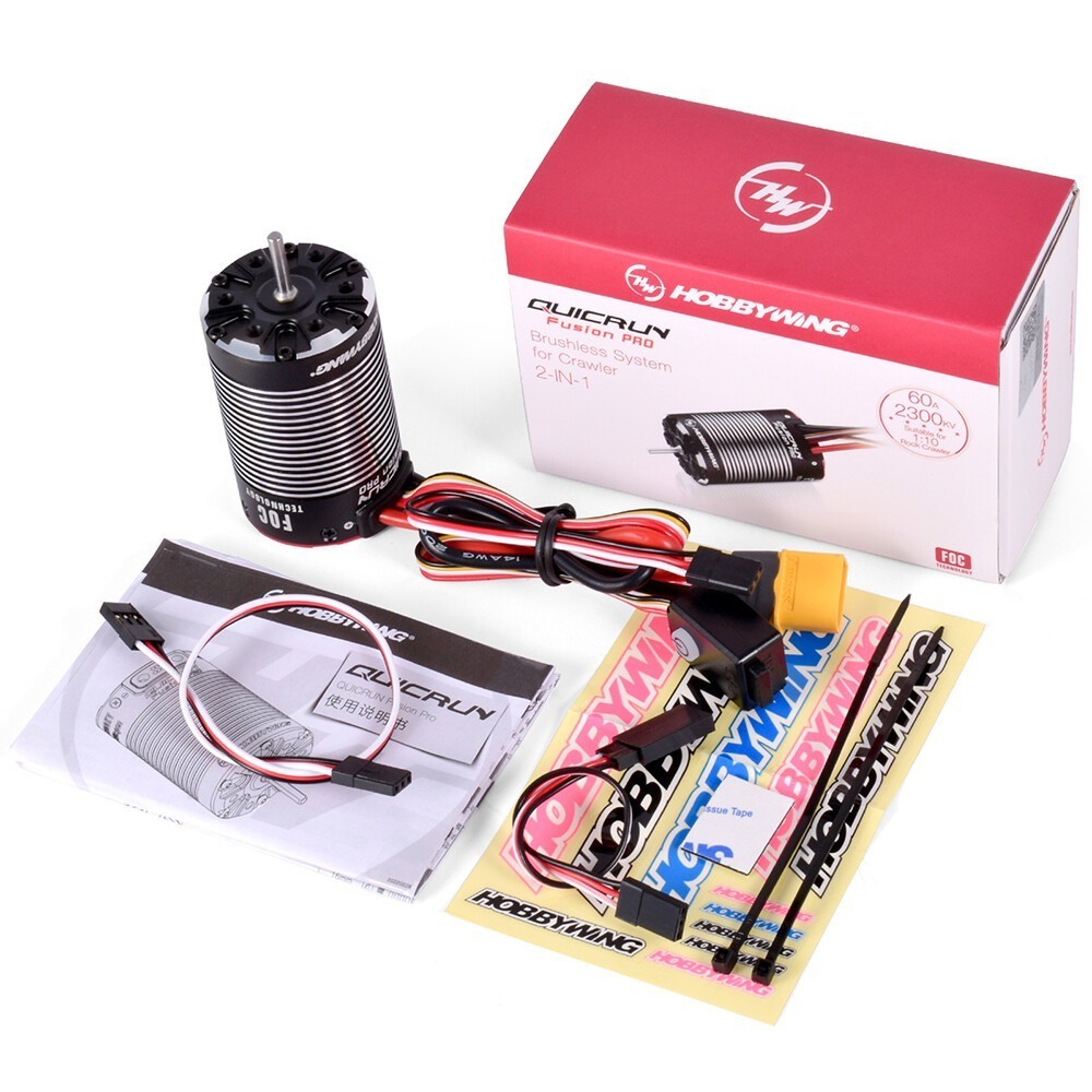 HobbyWing 2in1 RC 2300KV Brushless Motor 60A ESC Combo for 1/10 for Crawler Car