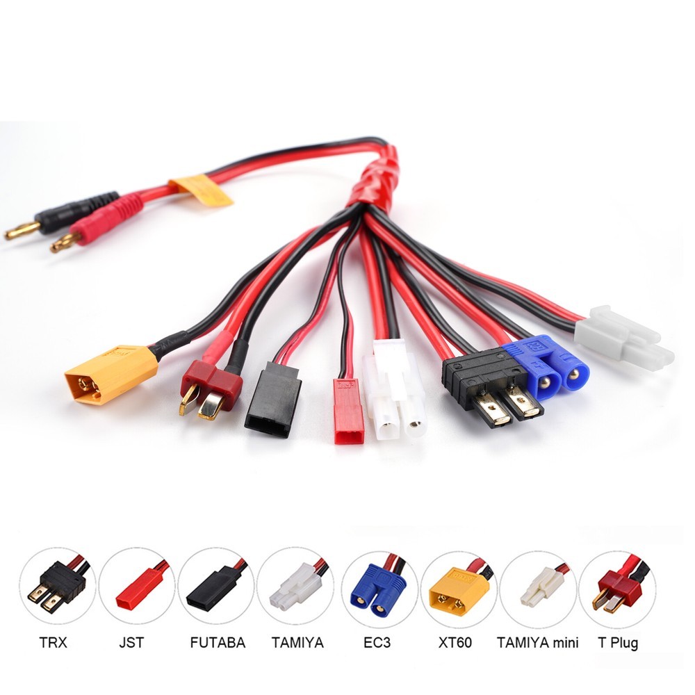 8 in 1 RC Lipo Battery Charger Adapter Connector Splitter Wire Convert Cable USA