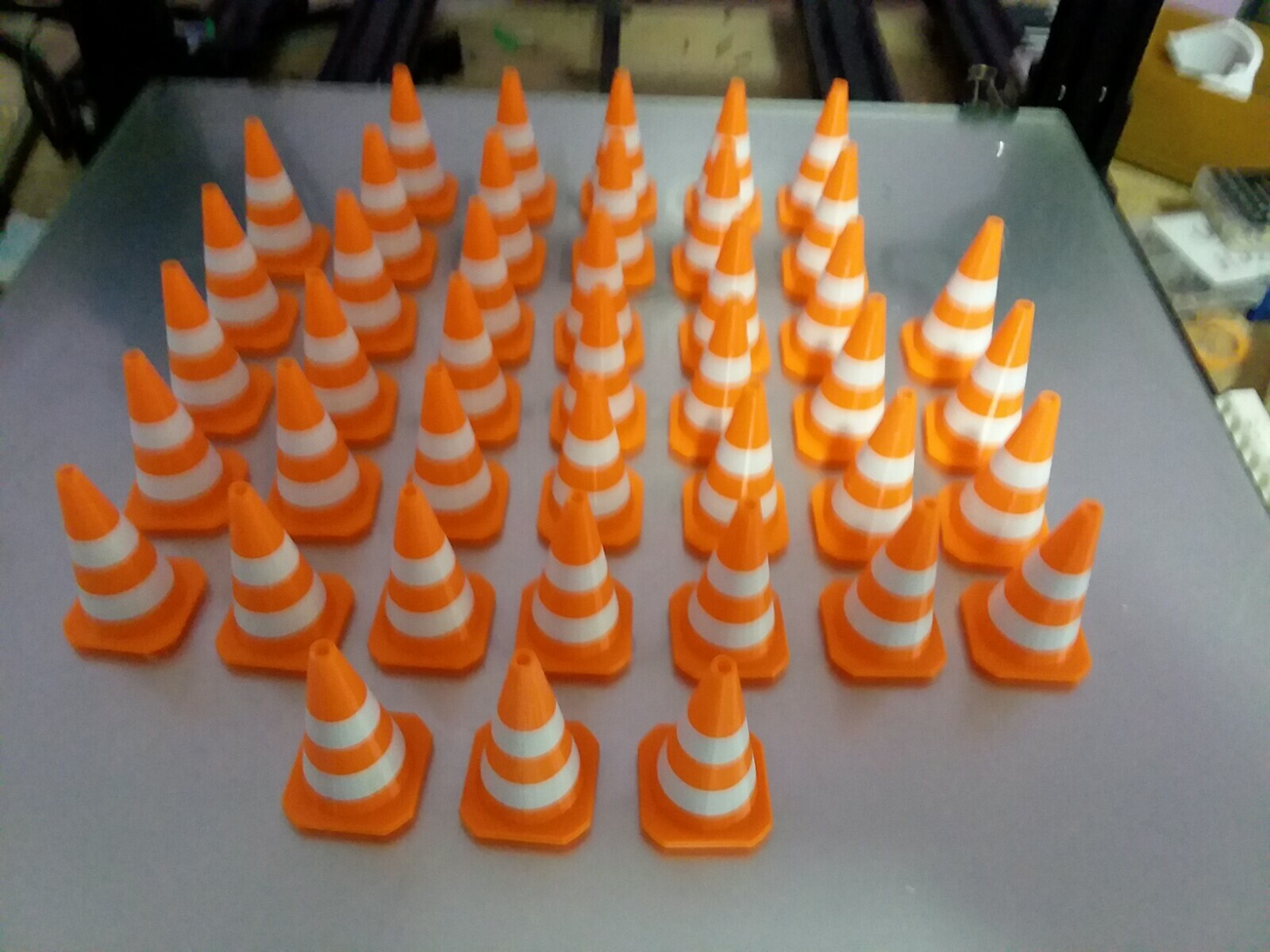 Set of 42 RC 1:10 Scale Orange & White RC Traffic Cones Set Crawler, Course.