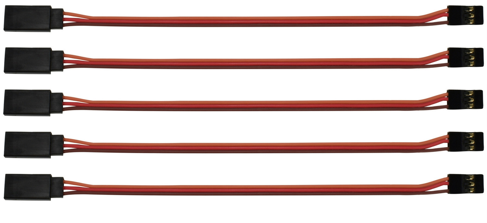 Apex RC Products JR Style 6″ / 150mm Servo Extension Lead – 5 Pack #1006