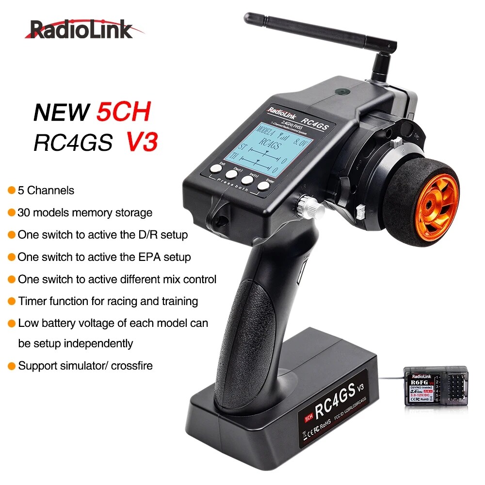 Radiolink RC4GS V3 2.4G 4 Channels RC Radio Transmitter and Receiver R6FG