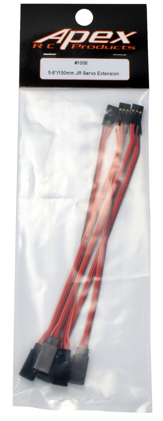 Apex RC Products JR Style 6″ / 150mm Servo Extension Lead – 5 Pack #1006