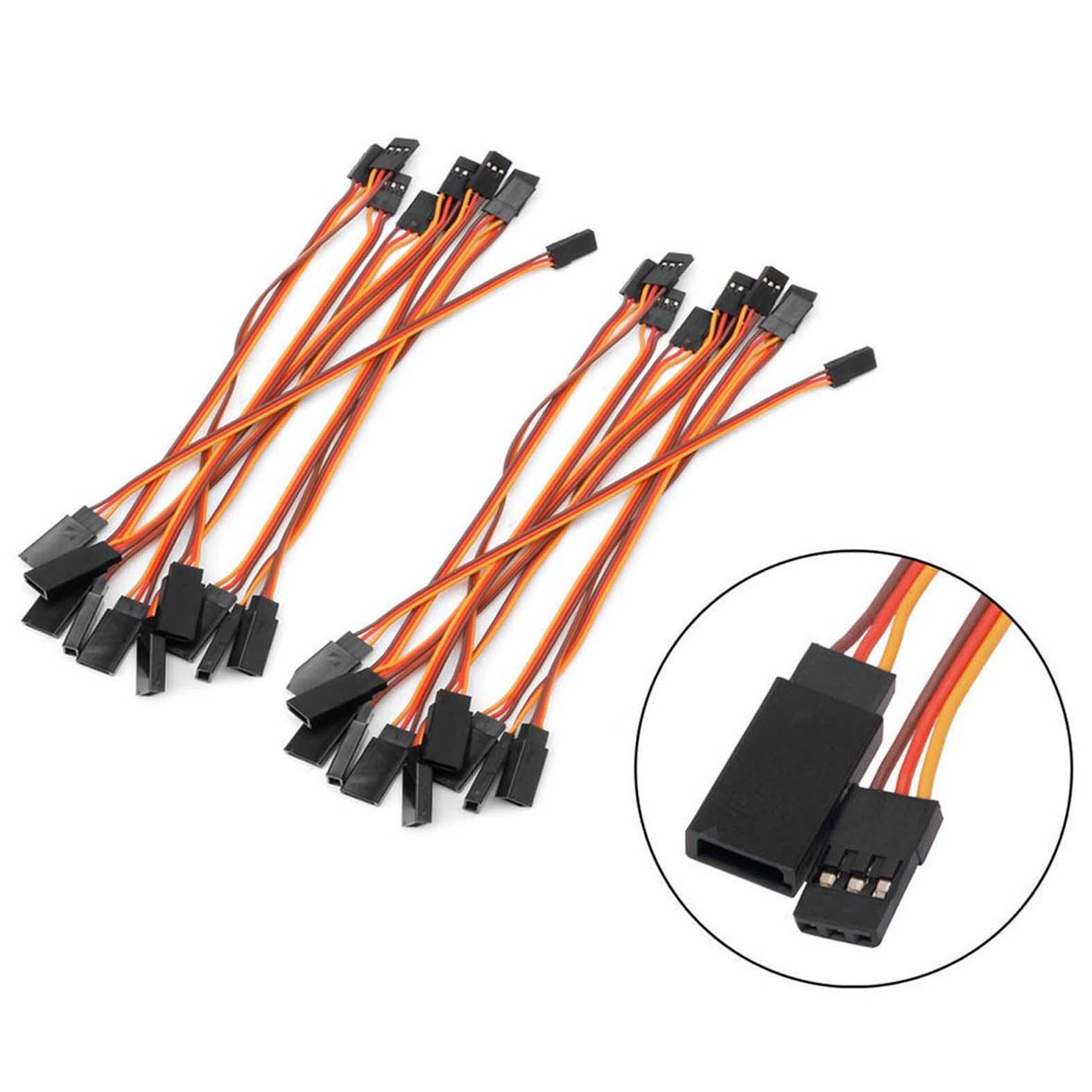 20pcs 100mm JR Male to Female Futaba Plug RC Servo Extend Lead Wire Cable 10cm