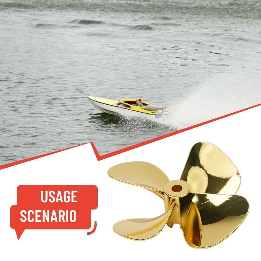 RC Boat Model55/60mm Metal Propeller 4-Blades4mm Shaft Prop For Marine ROV Alloy