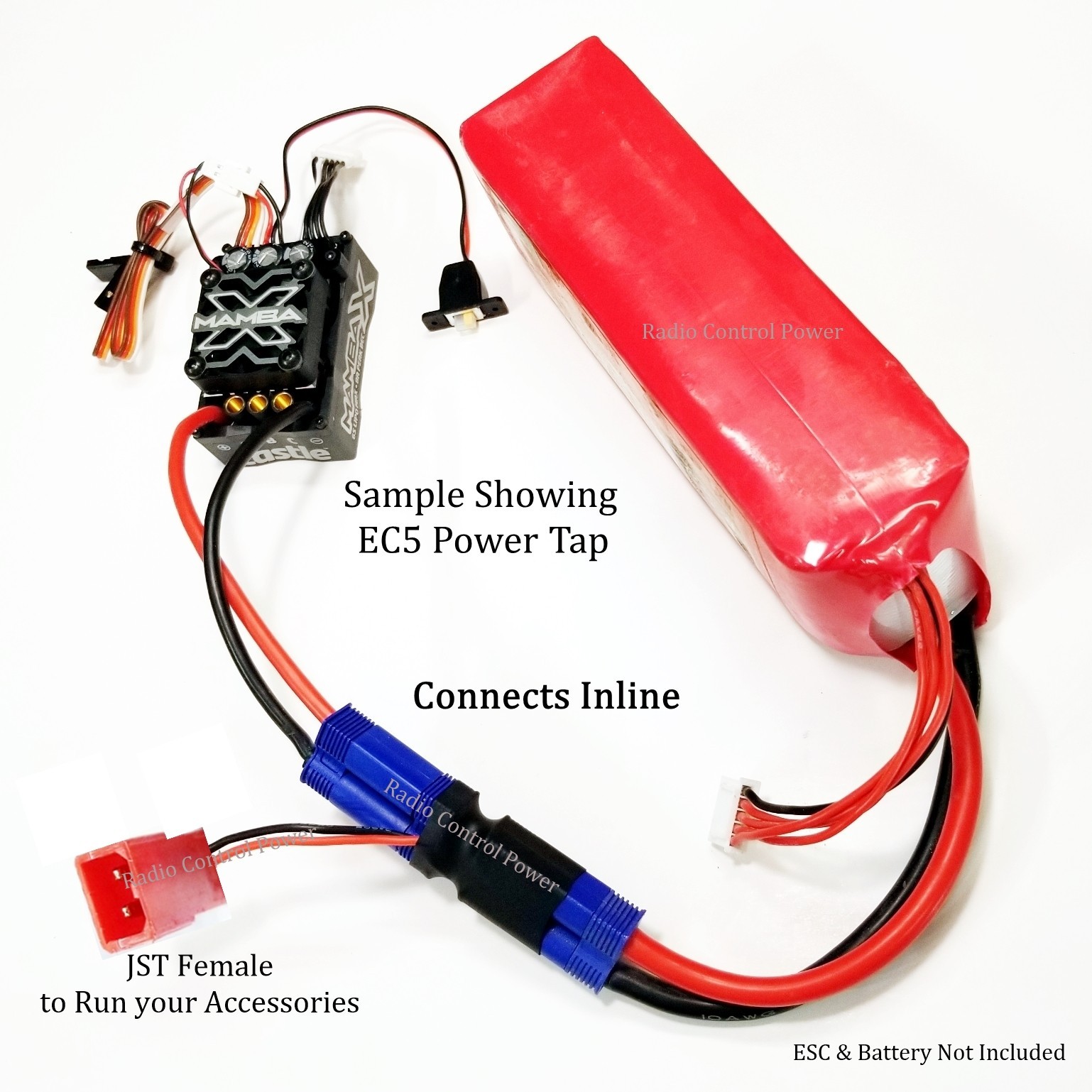 RCP-JRJST Power Tap Fits Traxxas Male/Female Connectors