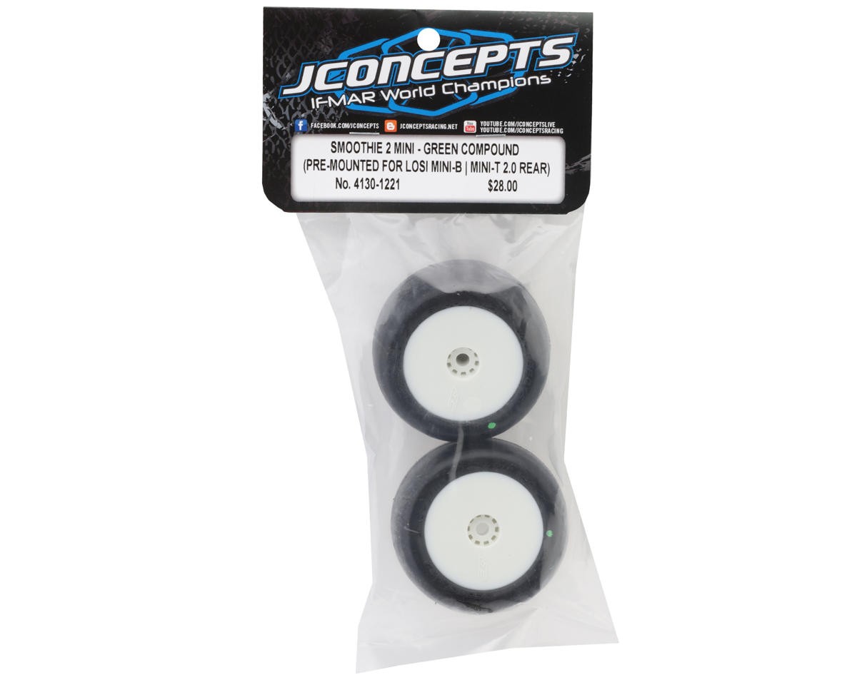 JConcepts Mini-B/Mini-T Smoothie 2 Pre-Mounted Rear Tires (White) (2)