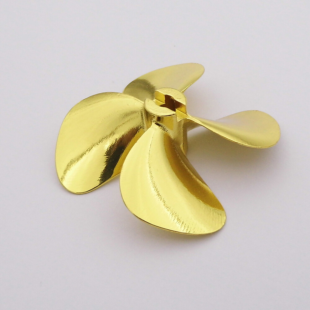 RC Boat Model 55mm 60mm Metal Propeller 4-Blades 4mm Shaft Prop fr RC Marine ROV