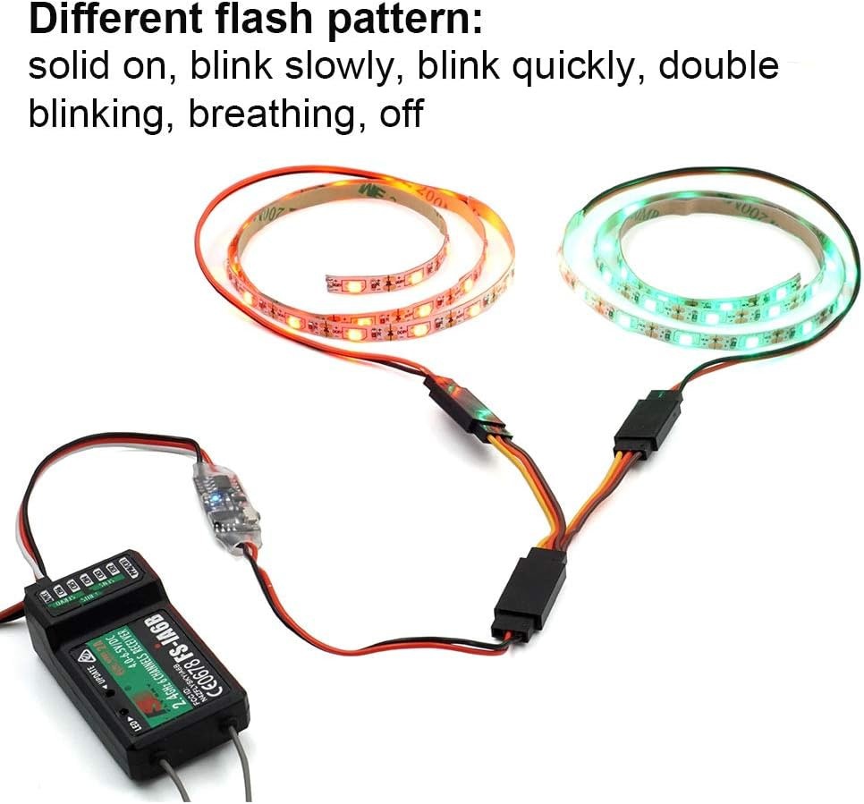 Remote Controlled LED Light Strip for RC Fixed Wing Airplane Flying Wing Plan…