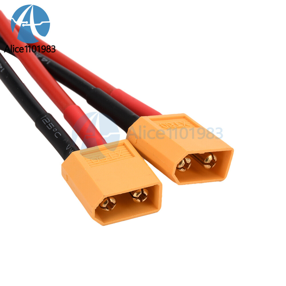 XT60 Male/Female Cable Parallel Battery Connector 4AWG Silicone Wire Y Splitter