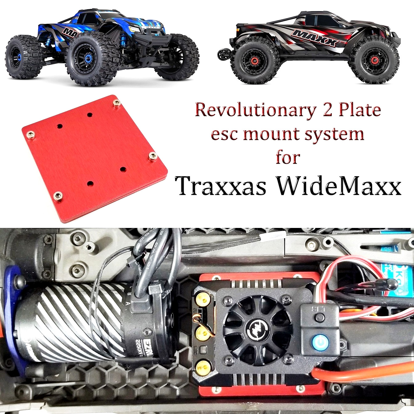 RCP-ESC 2 Plate System Mount Fits Traxxas Wide Maxx All in One Max 8-Max 6-MMX8s