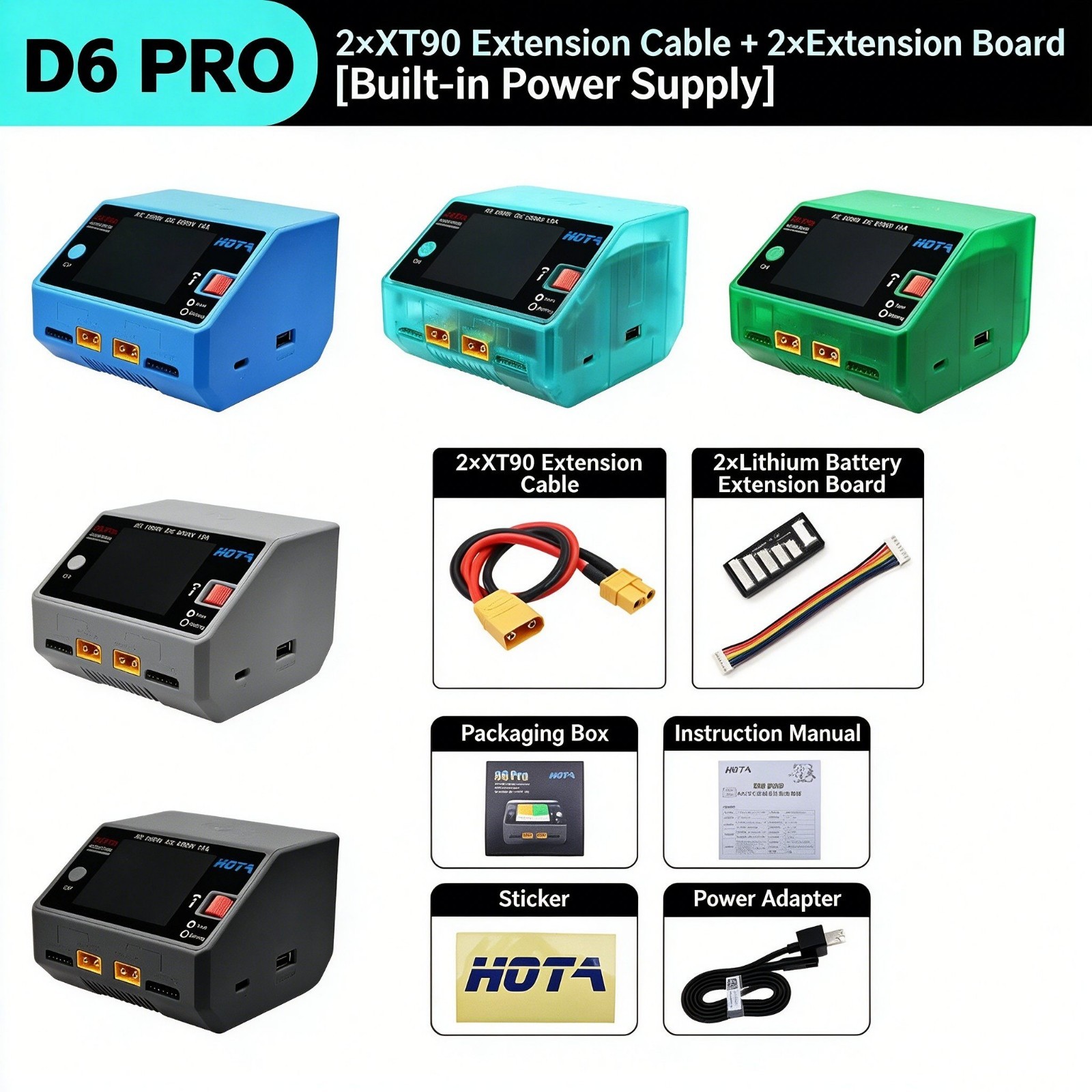 HOTA D6 Pro AC/DC DC 650W AC 200W 15A Smart Charger for LiHv/LiPo/LiFe/Lilon