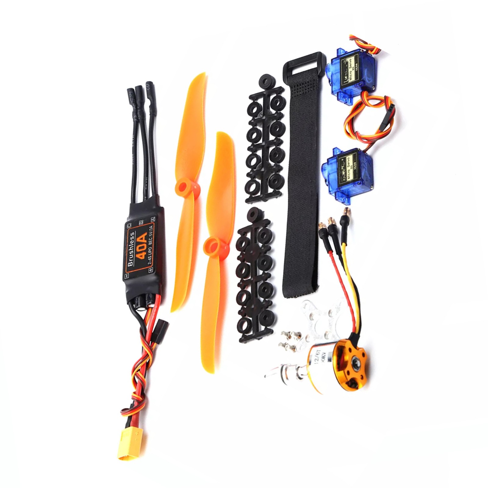 Brand New 2200KV RC Plane Brushless Motor Kit W/8060 Propeller&Servo&40A ESC