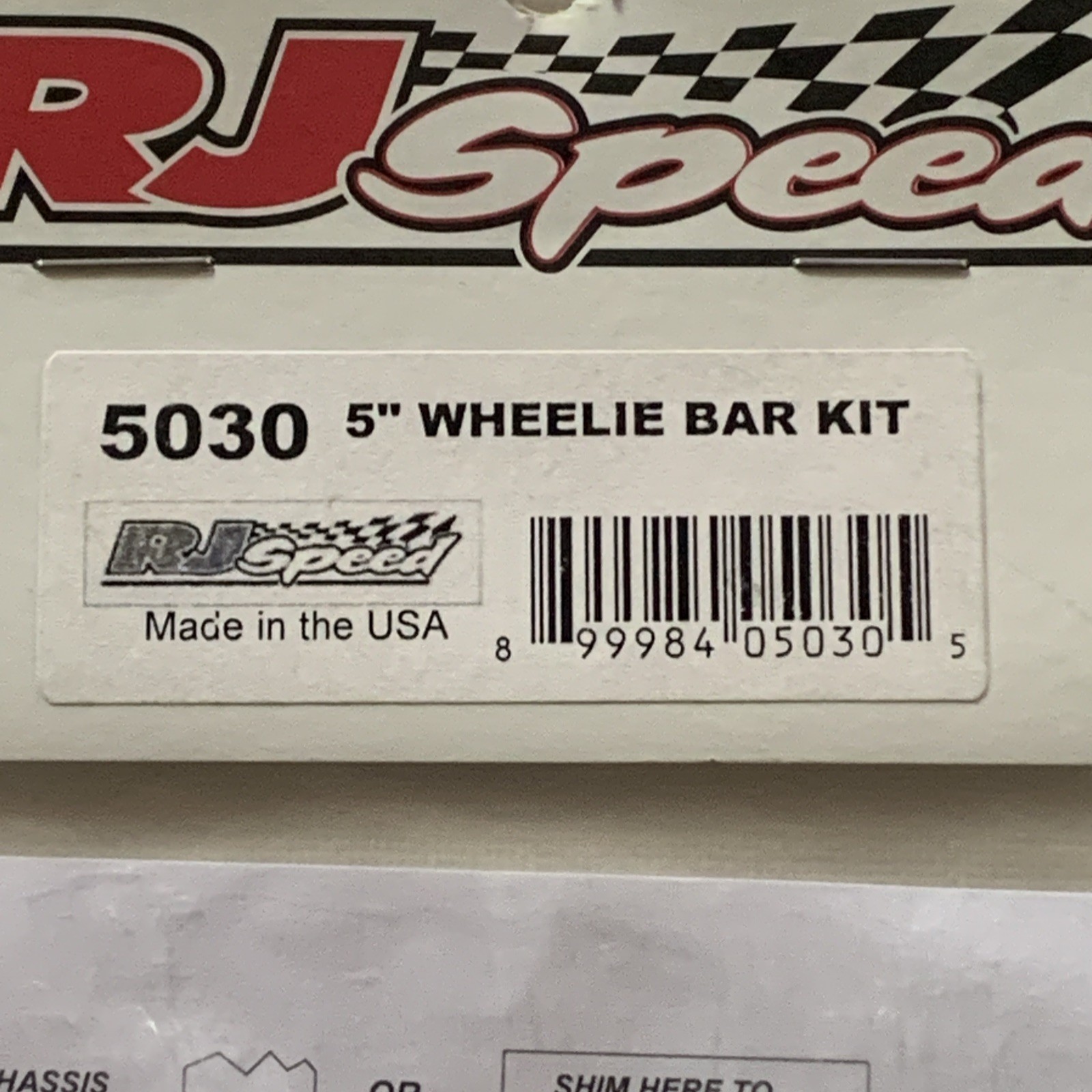RJ Speed 5” Wheelie Bar Kit 5030 NEW