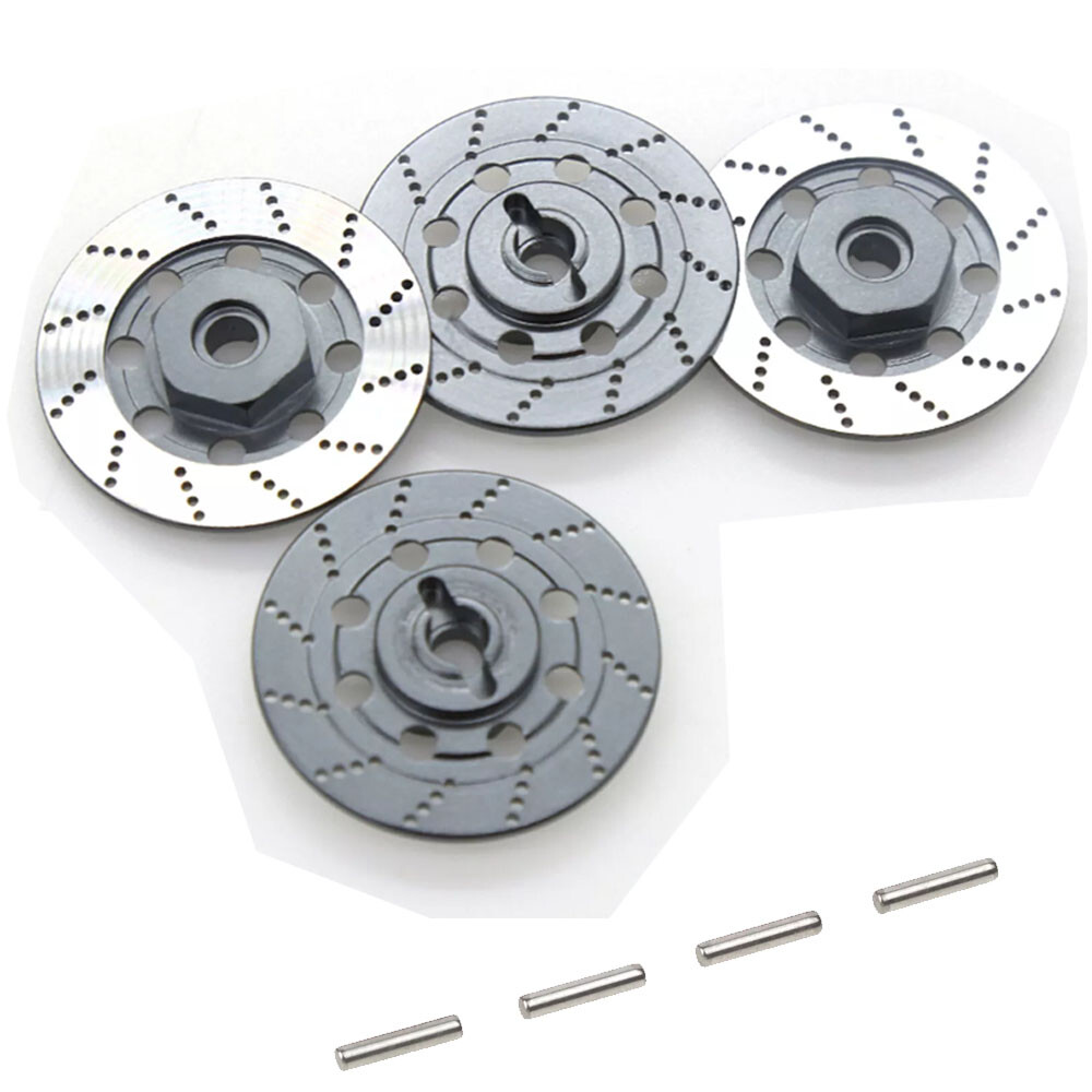 4PC 12mm Titanium 1/10 RC Drift Touring Car Hex Wheel Rim Brake Disc Caliper USA