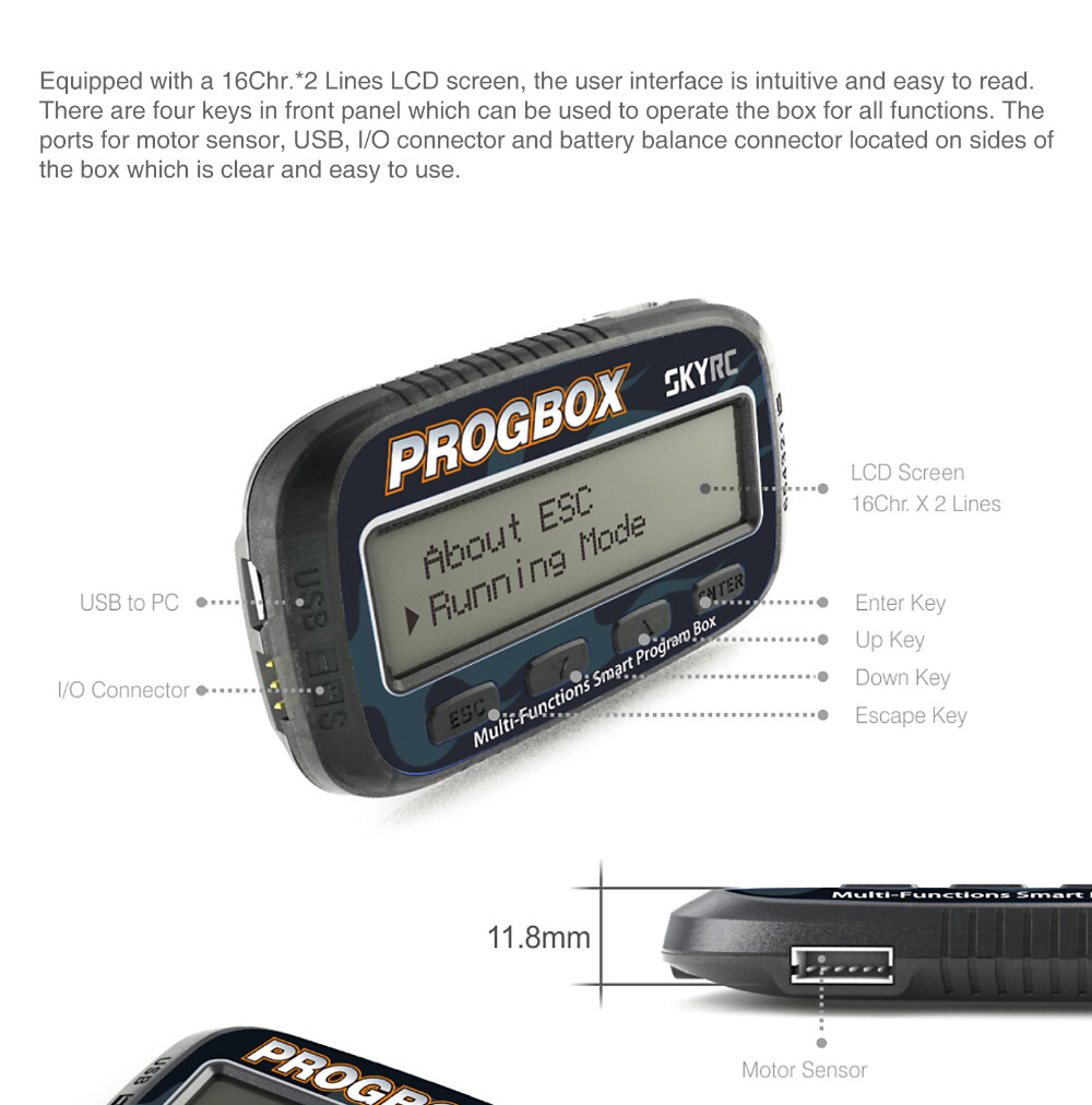 SKYRC PROGBOX Six-in-one Multi-Functions Smart Program Box for RC ESC Test