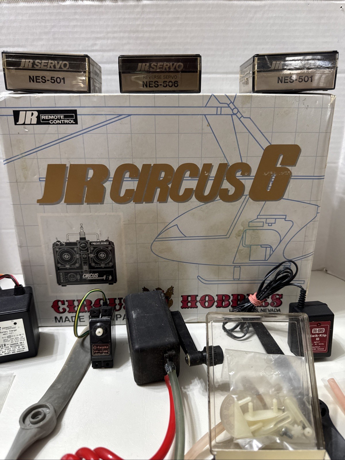 Vintage Gas Powered Airplane Parts Lot JR Circus 6 Remote Control Included