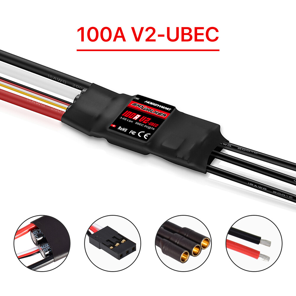 Hobbywing Skywalker 40A 50A 80A 100A Brushless ESC Reverse Break For Fixed Wing