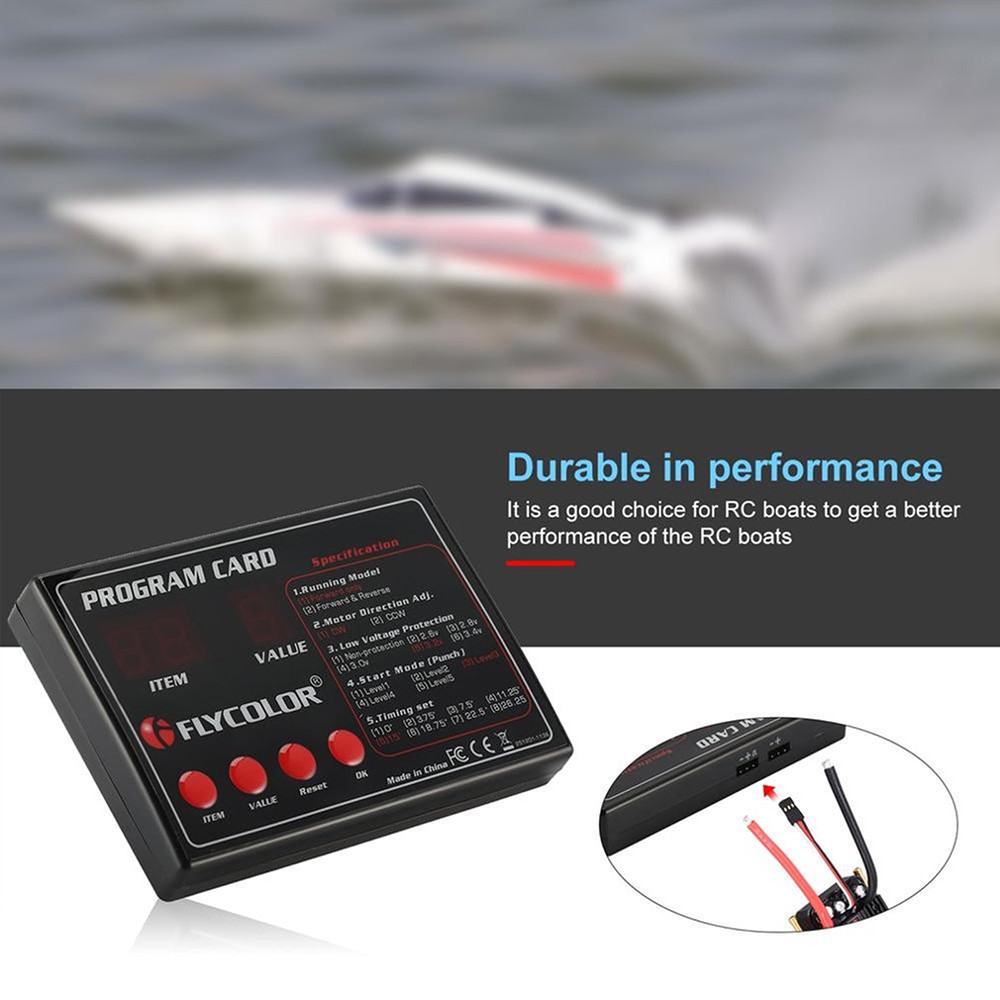 Flycolor 90A Brushless ESC +Program Card 2-6S for RC Electric Gasoline Jet Boats