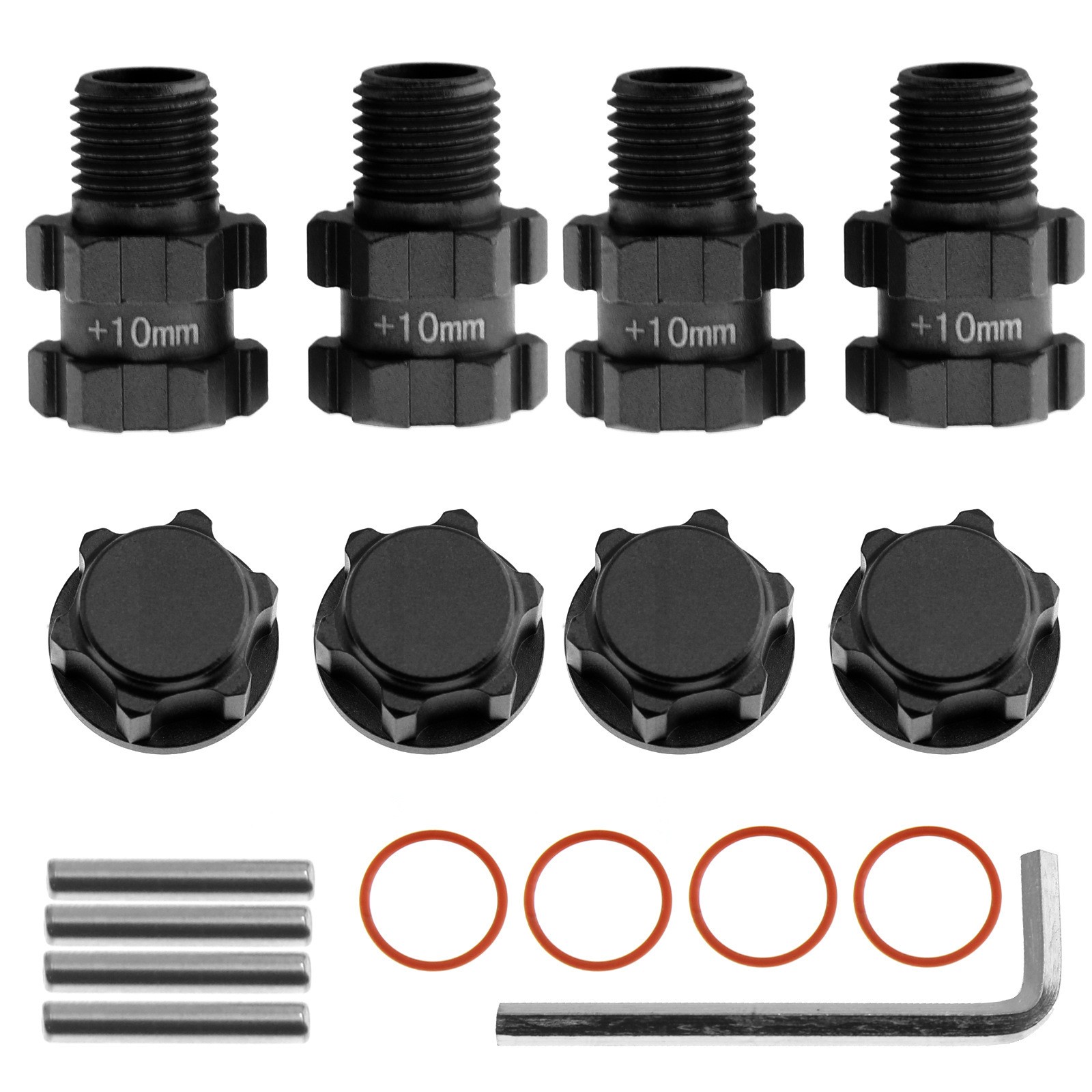 Black 14mm to 17mm Wheel Hex Hub Adapter For Senton 4X4 AR102667 (red) Rc Car
