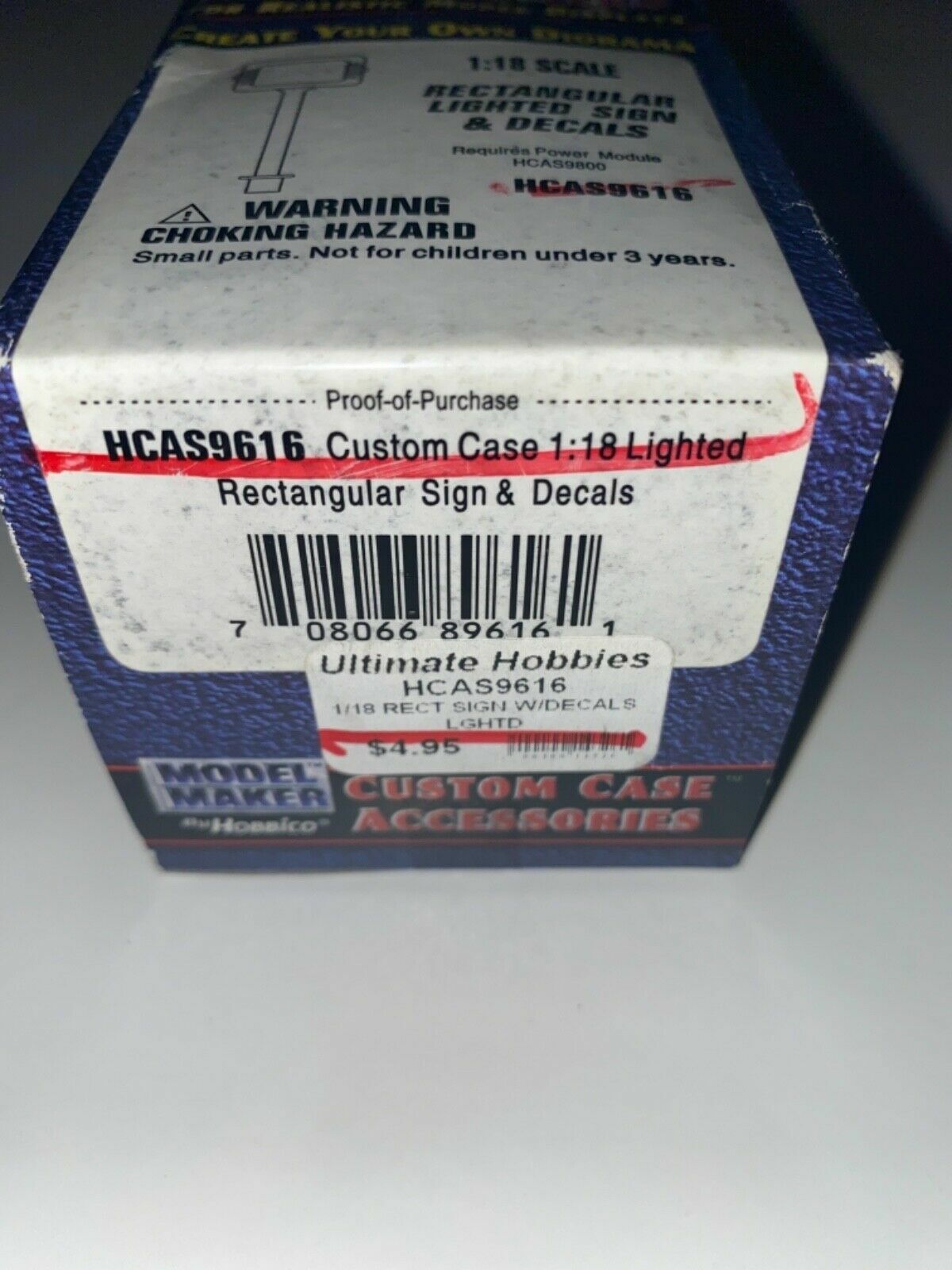 Model Maker 1:18 Scale Rectangular Lighted Sign & Decals #HCAS9616